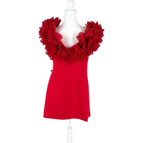 NWT Nadine Merabi Flower Bardot Off Shoulder Mini Dress - Picture 3 of 9